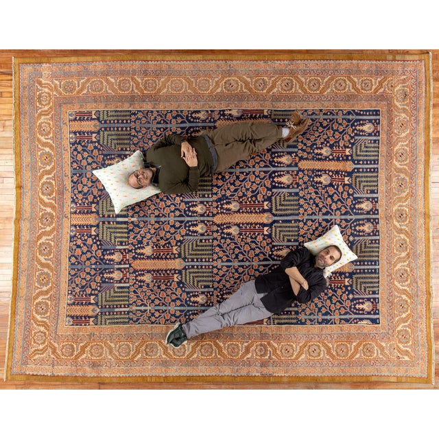 Early 20th Century Zabihi Collection Persian Bakshaish Tree of Life Room Size Rug - 10'10" x 14'2" For Sale - Image 10 of 12