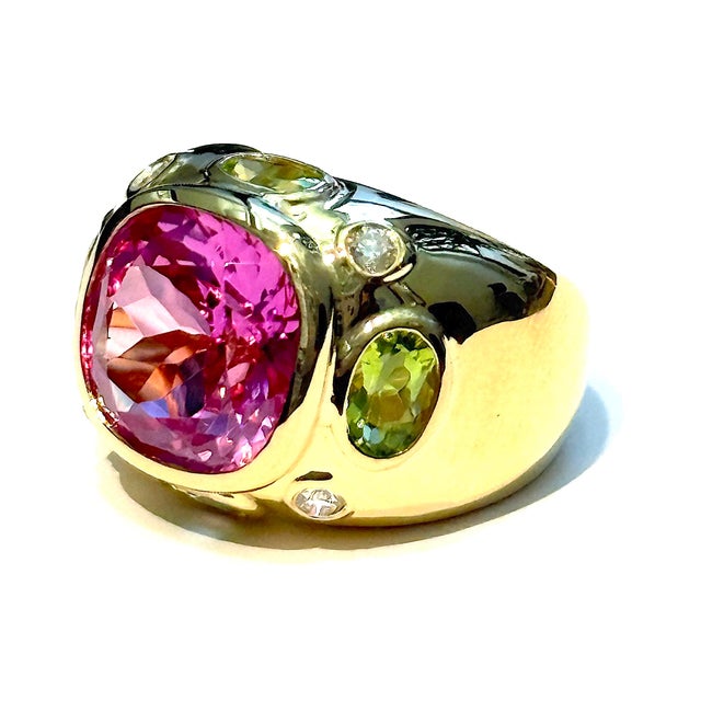 Christina Addison Large Gum Drop Earrings With Citrine and Pink Topaz - A Pair For Sale - Image 11 of 12