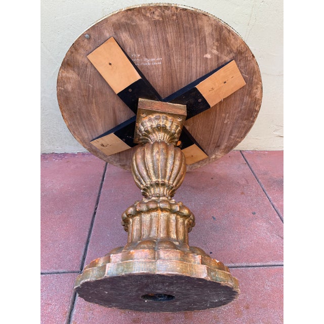 1950s Tony Duquette Side Table With Painted Faux Marble Top For Sale - Image 9 of 10