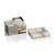 Contemporary Corfu Agate Coasters on Metal Tray, Taupe & White, 5 Pieces For Sale - Image 3 of 3