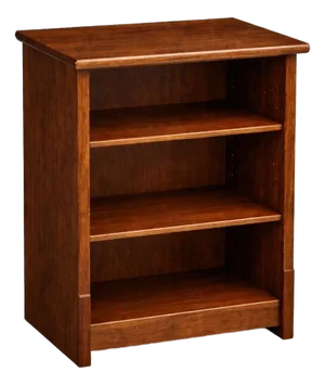 Late 20th Century Solid Wood Open Shelf Nightstand / Side Cabinet in Cognac Walnut Finish With Adjustable Shelves