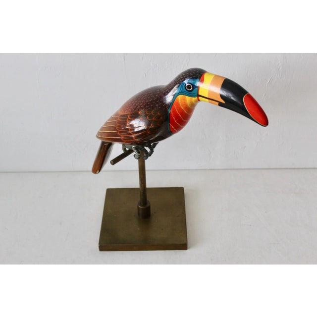 Sergio Bustamante a.p. Papier-Mâché on Brass Stand Vintage Mid Century For Sale - Image 11 of 13