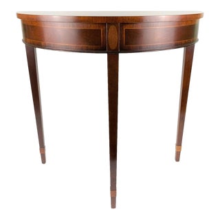 Vintage Baker Hepplewhite Demilune Console For Sale