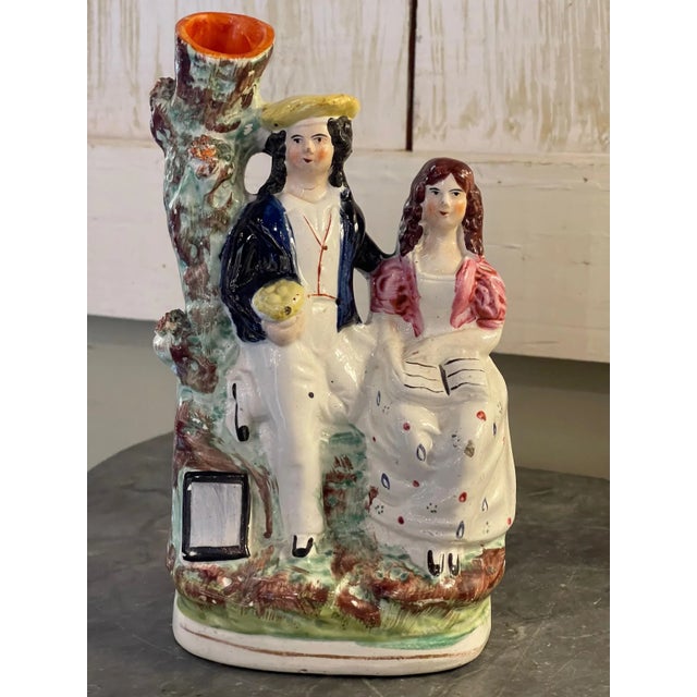 Mid 19th Century Staffordshire Scottish Couple Figurine For Sale - Image 4 of 4