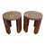 Pair of Sculptured Mahogany Side Tables With Thick Granite Top, Signed by Artist For Sale