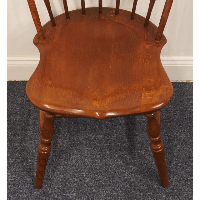 Brown High End Vintage Solid Cherry Early American Windsor Dining Side Chair 303-882 For Sale - Image 8 of 9