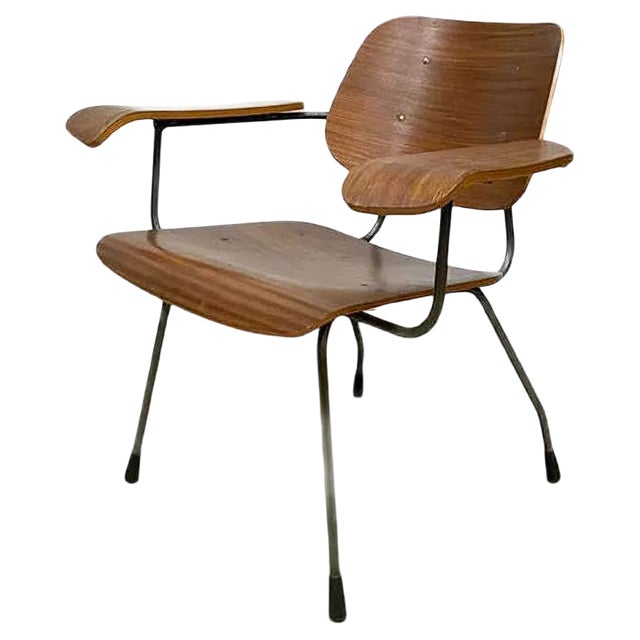 Vintage Plywood Armchair by Tjerk Reijenga for Pilastro For Sale