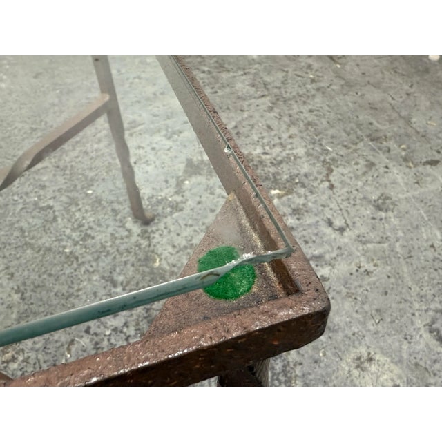 Cast Iron + Glass Side Table For Sale - Image 12 of 12
