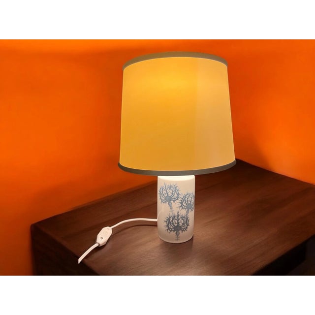 Table or Bedside Lamp in Royal Copenhagen Porcelain with Silver Thistles by Kai Lange for Fog & Mørup Classics of Danish...