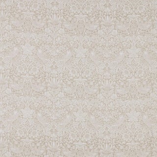 Morris & Co Pure Strawberry Thief Fabric in Flax For Sale