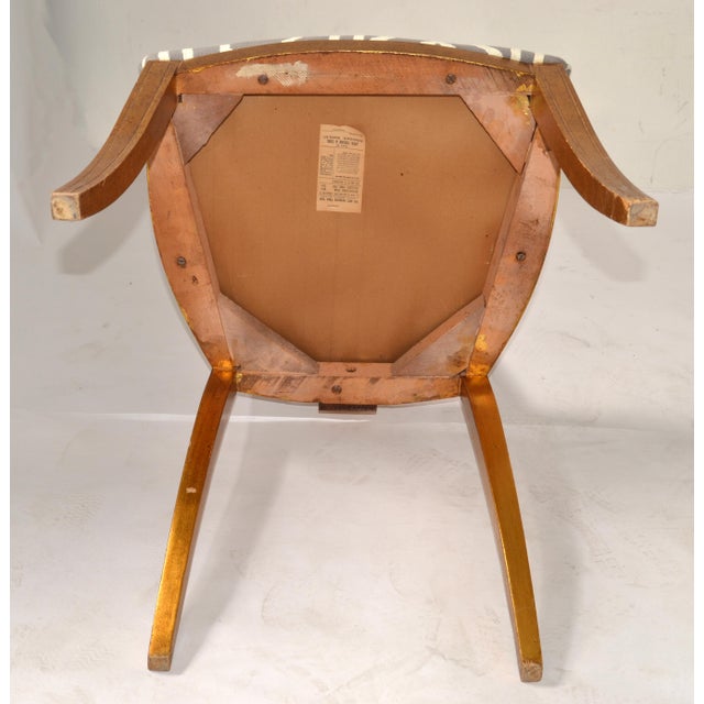 1930 Art Deco John Turano & Sons Giltwood Mother Pearl Side Accent Chairs, Pair For Sale - Image 14 of 16