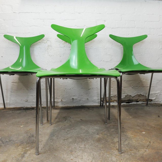 Green Delfy Chairs by Carollo for Kreaty, Set of 4 For Sale - Image 6 of 13