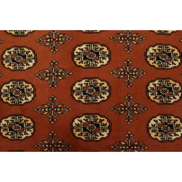 Bokhara Rug 8’4” X 10’2” Orange Wool Tribal Hand-Knotted Oriental Carpet For Sale - Image 9 of 14