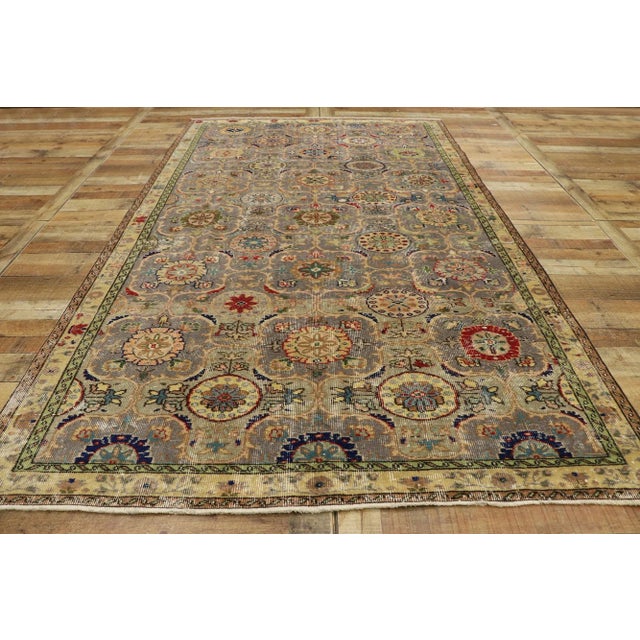 Gray Vintage Turkish Sivas Rug, 05'07 X 09'06 For Sale - Image 8 of 10