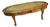 Vintage Mid-Century French Provincial Oval Coffee Table With Tooled Leather Top For Sale