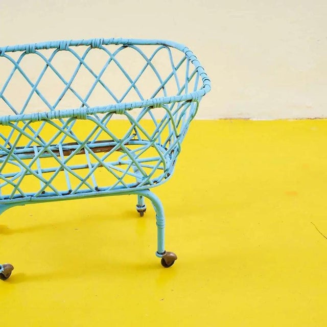 Vintage Blue Basket, 1960s For Sale - Image 3 of 5
