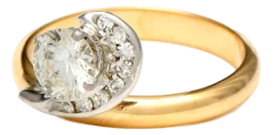 14KYW Swirl Diamond(.65) Engagement Ring, size 6.25