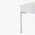 Mid-Century Modern Astor Petite Brass Ottoman in Snow Velvet by Montage For Sale - Image 3 of 7