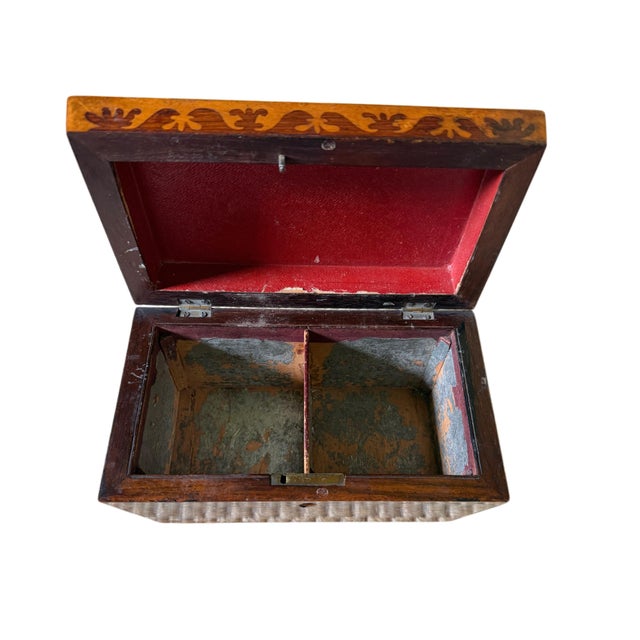 Antique Victorian Rosewood & Bird's-Eye Maple Sarcophagus Box For Sale - Image 4 of 8