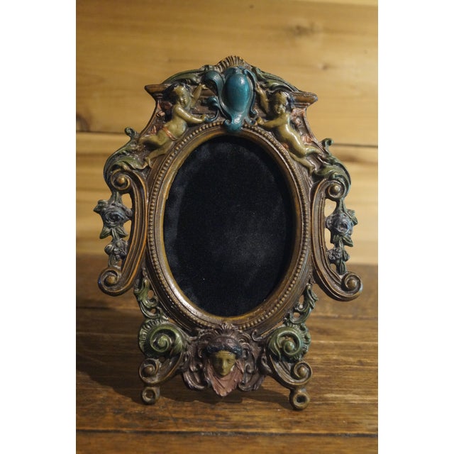 Gothic 1930s Ornate Cherub Figural Picture Frame For Sale - Image 3 of 8