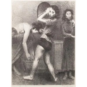 1939 After Raphael Soyer "Backstage", Original Period Lithograph