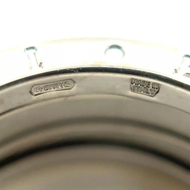 Metal Bvlgari B.zero1 Three Band Ring in 18k White Gold - Size 7.5 For Sale - Image 7 of 9