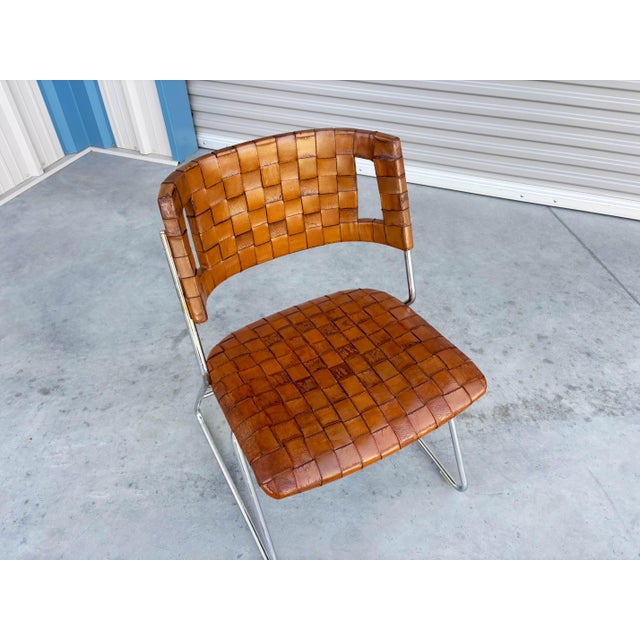 1970s Mid Century Chrome and Leather Dining Chairs by Chromecraft For Sale - Image 13 of 13