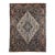 Vintage Persian Malayer Area Rug, Handwoven Geometric Medallion Pattern, Ivory & Navy, 5’ X 7’ For Sale