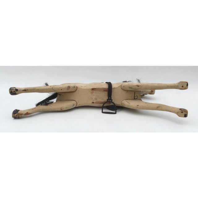 Wood C 1900 Antique Wooden Dapple Gray Painted Hobby Horse For Sale - Image 7 of 13