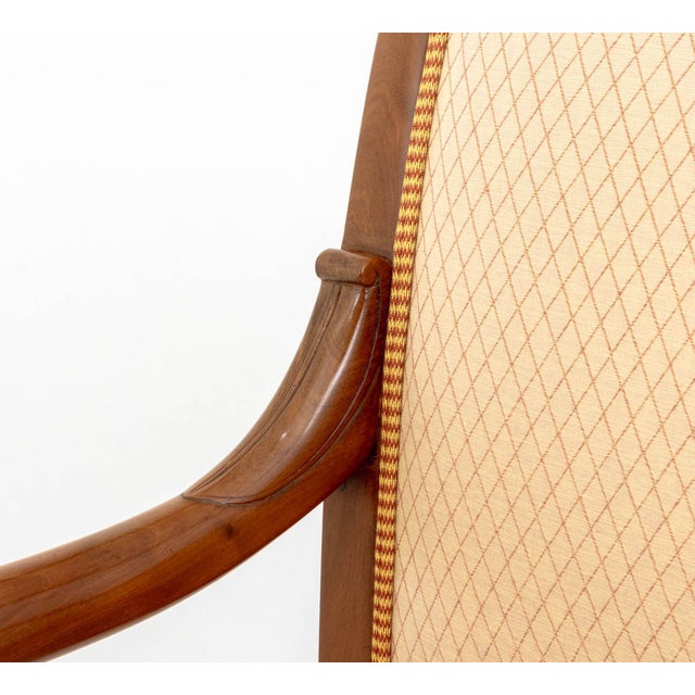 Cream Louis Philippe Walnut Upholstered Fauteuils, Pair For Sale - Image 8 of 11
