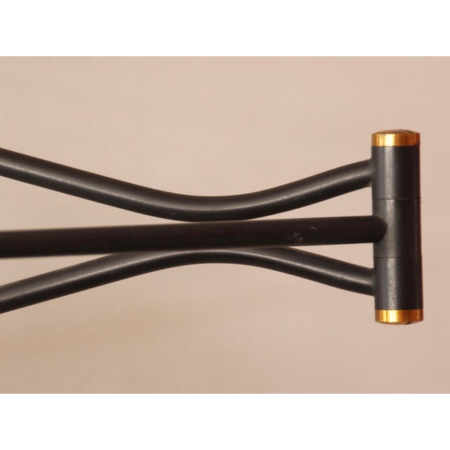 Metal Black and Gilt Articulated Wall Light by Rene Mathieu for Lunel, 1950s For Sale - Image 7 of 9
