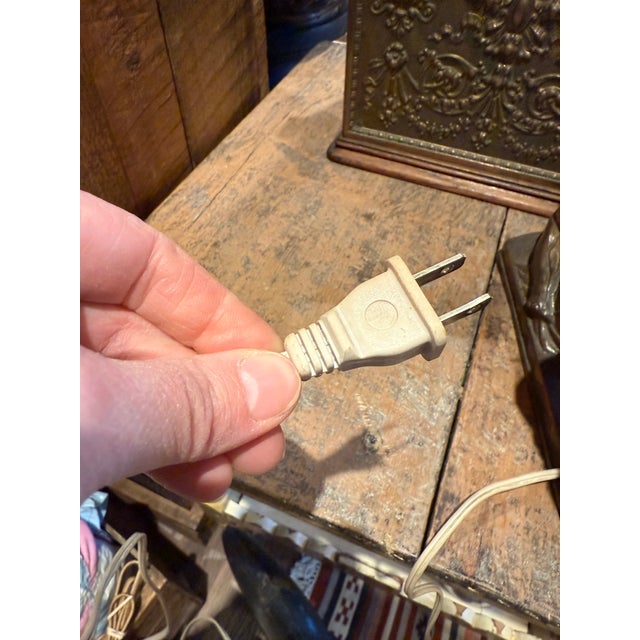 1930s Gibraltar Art Deco Spelter Elephant Table Lamp With Ruby Red Glass Shade For Sale - Image 10 of 13