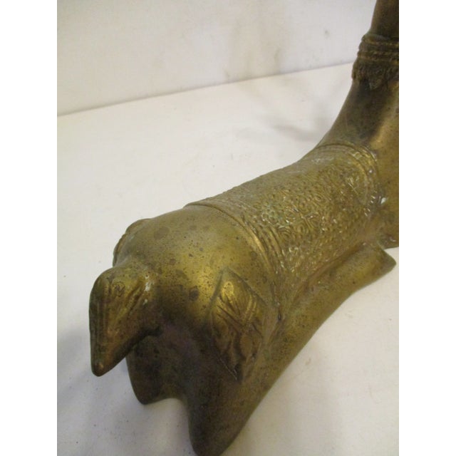 Brass Vintage Sarreid Brass Deer Figurine Reclining With Brass Details For Sale - Image 8 of 12
