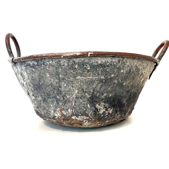 19th Century Monumental Hand-Hammered Primitive Copper Basin For Sale - Image 4 of 16