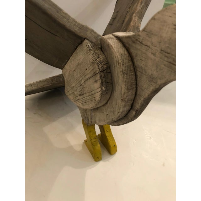 1950s 1950s Vintage Nantucket Hand Carved & Painted Folk Art Seagull Sculpture For Sale - Image 5 of 11