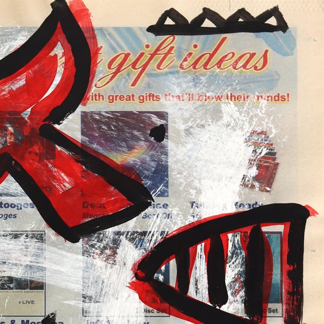 Decode This Please - Original Pop Street Art Acrylic Painting on Newspaper by Gary John For Sale - Image 4 of 6
