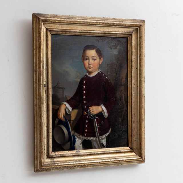 Georg Wilhelm Wanderer, Portrait of a Boy, 1836, Oil on Canvas For Sale - Image 4 of 10