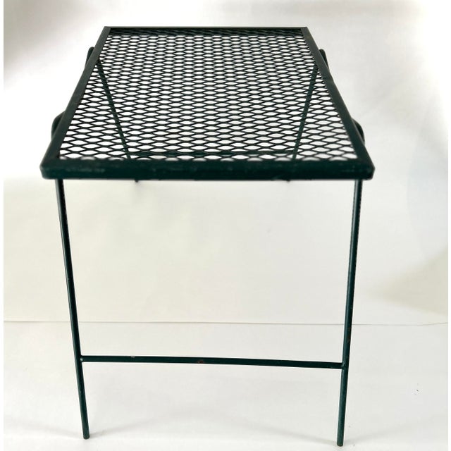70's Midcentury Modern Mesh Top Outdoor Table For Sale - Image 4 of 9