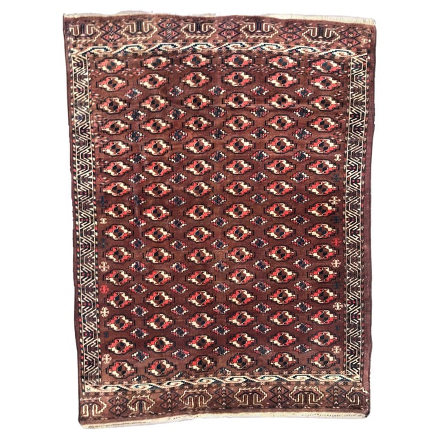 Vintage Turkmen Rug, 1950s For Sale