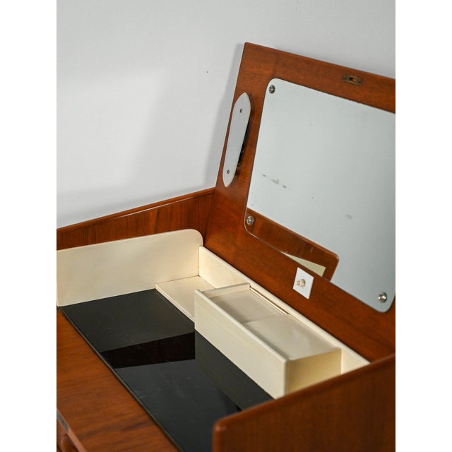 Scandinavian Teak Dressing Table with Chest of Drawers, 1950s-1960s For Sale - Image 9 of 14