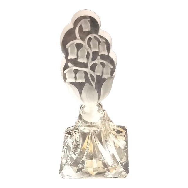 Vintage Czech Bohemian Crystal Perfume Bottle For Sale