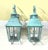 Pair of Verdigris Finish Steel Outdoor Wall Sconces - Seeded Glass 18”x 8”x 9” For Sale - Image 14 of 16