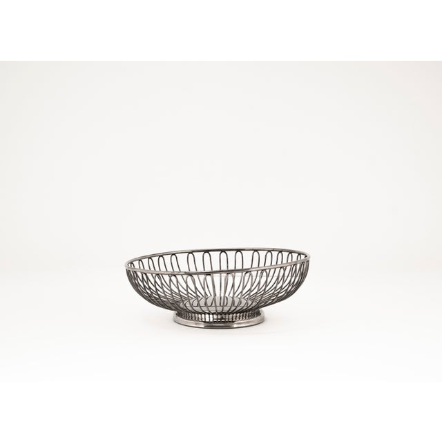 Silver Mid-Century Modern Wire Basket with Silver Plating, 1950s For Sale - Image 8 of 8