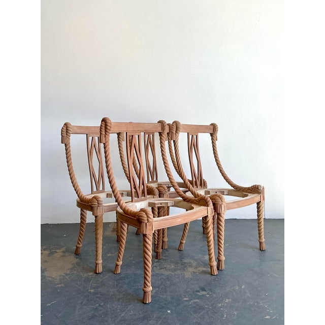 Vintage Carved Rope Dining Chairs - Set of 4 For Sale - Image 4 of 12