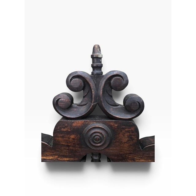 Pagoda Spanish Revival Spindle Carved Headboard Full For Sale - Image 9 of 11