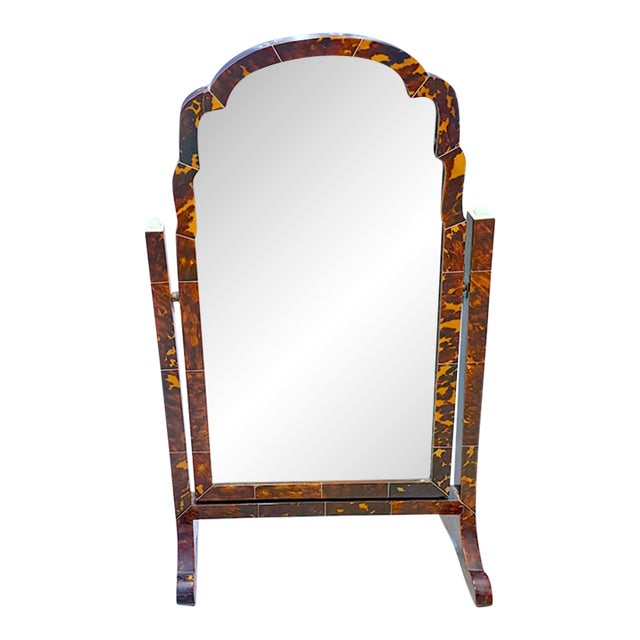 Antique Shell & Horn Tilt-Top Vanity Mirror For Sale