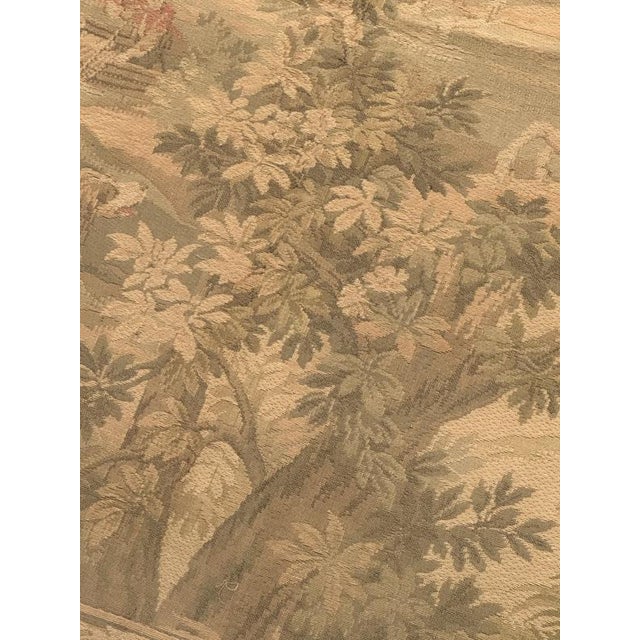 Vintage French Aubusson Style Jacquard Tapestry with Hunting Scene, 1970s For Sale - Image 17 of 18