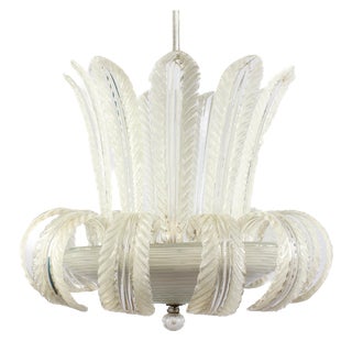 Art Deco Murano Glass Ceiling Light attributed to Tommaso Buzzi for Venini, 1940s For Sale