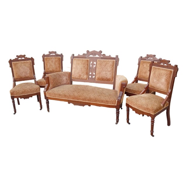 Mid 19th Century Eastlake Victorian Sette Set For Sale