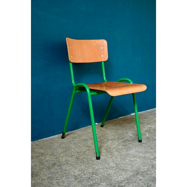 Industrial Style Green Kitchen Chairs, Set of 6 For Sale - Image 5 of 18